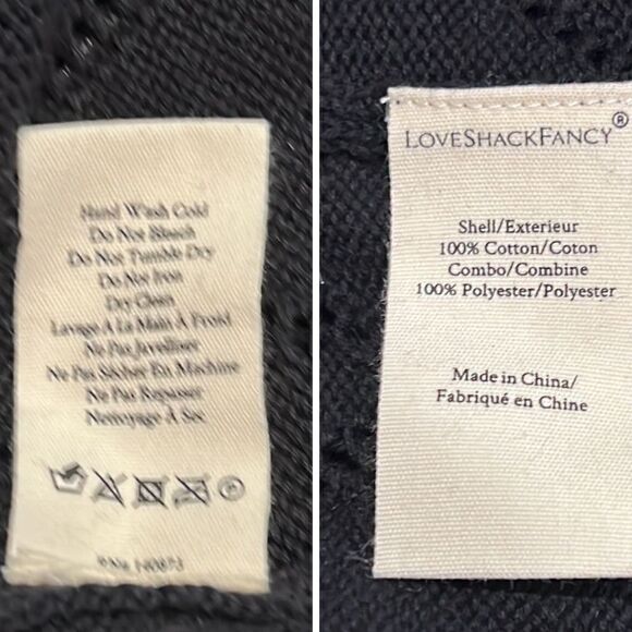 NWT LoveShackFancy KATARA KNIT BLACK MINI DRESS Large - Picture 15 of 16